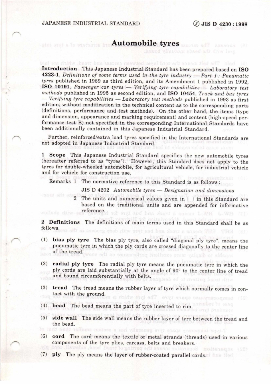 JIS D 4230 -1998                Automobile Tyres.pdf_第3页