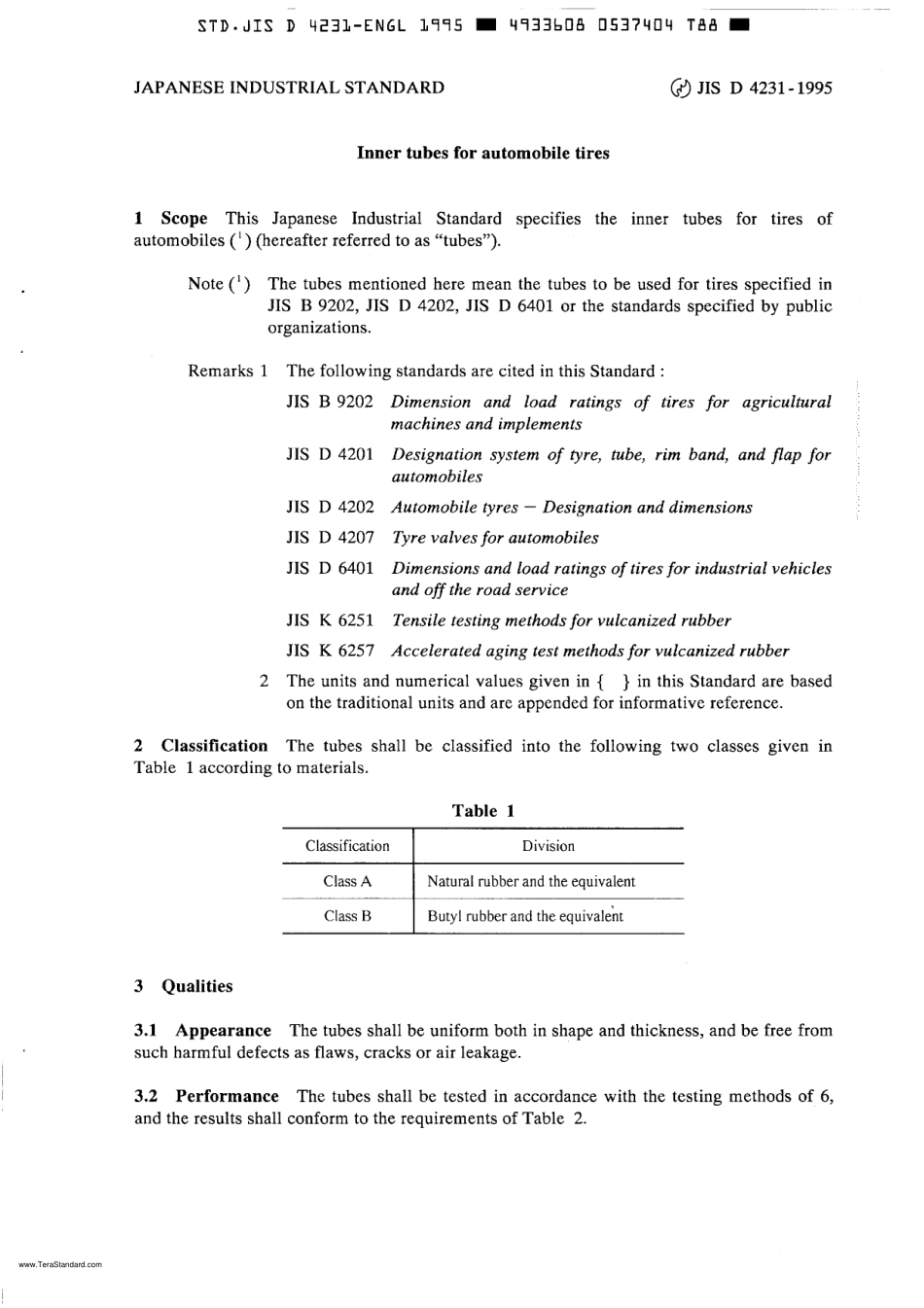 JIS D 4231   -1995              Inner Tubes for Tires.pdf_第3页
