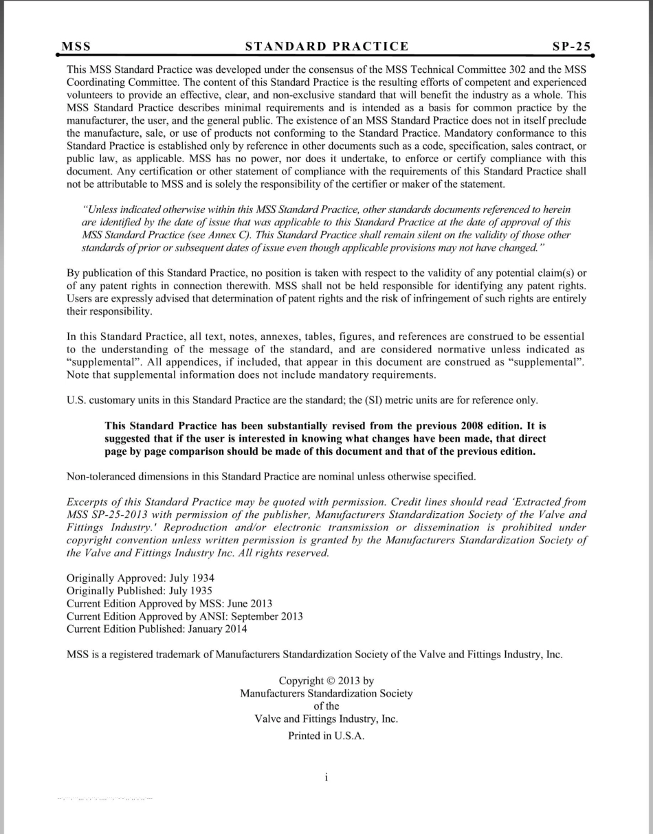 MSS SP-25-2013 Standard Marking System for Valves, Fittings, Flanges and Unions.pdf_第2页