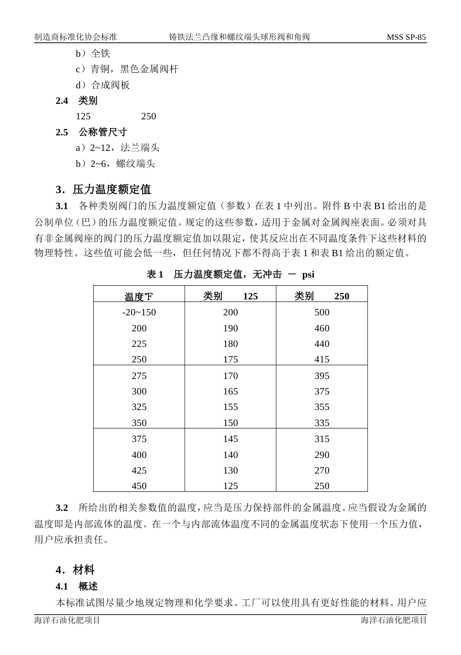 MSS SP-85-1994 中文版 铸铁法兰凸缘和螺纹端头球形阀和角阀.doc_第3页