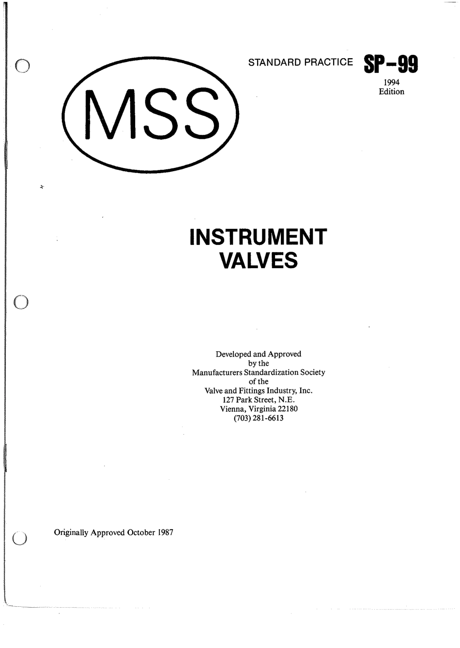 MSS SP-99-1994 Instrument Valves.pdf_第1页