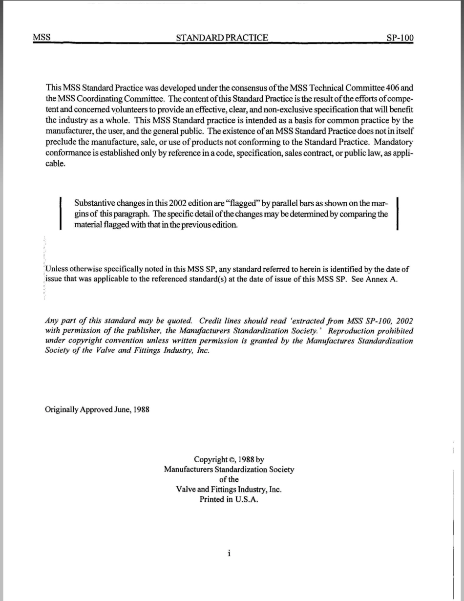 MSS SP-100-2002 Qualification Requirements for Elastomer Diaphragms for Nuclear .pdf_第2页
