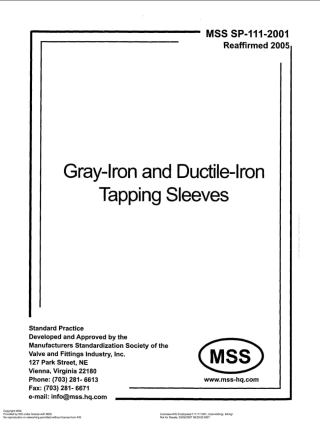 MSS SP-111-2005 Gray-Iron and Ductile-Iron Tapping Sleeves.pdf