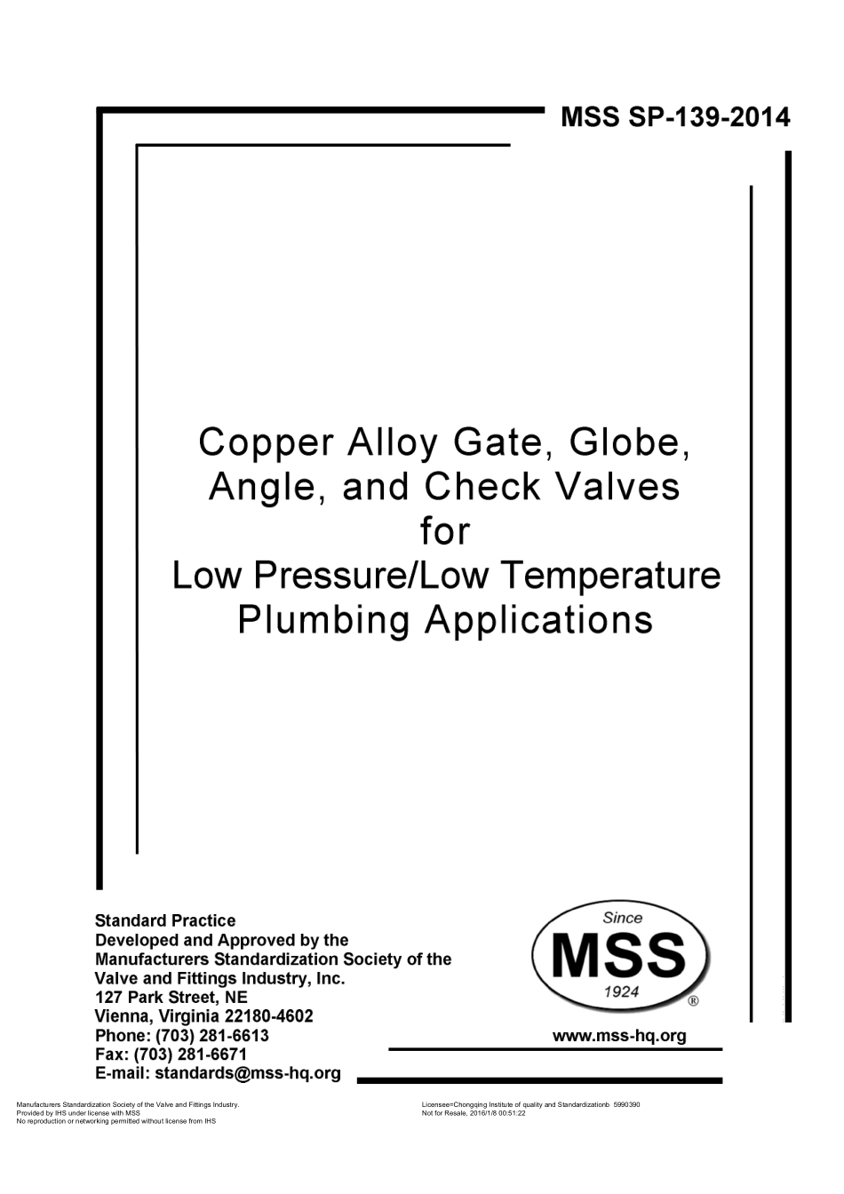 MSS SP-139-2014 CopperAlloyGate,Globe,Angle,andCheckValvesforLowPressure_LowTemp.pdf_第1页