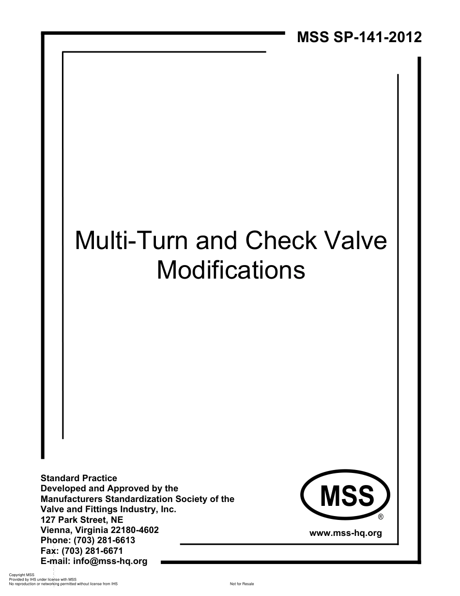 MSS SP-141-2012  Multi-Turn and Check Valve Modifications.pdf_第1页