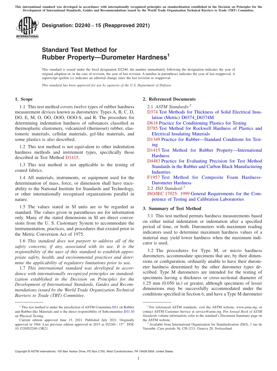 ASTM D2240 - 15 (2021).pdf_第1页