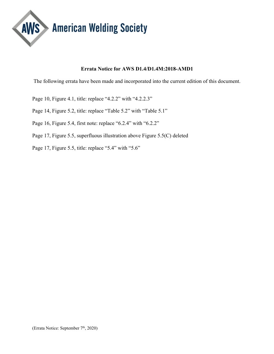 AWS D1.4 - D1.4M-2018-AMD1 errata 2020.pdf_第1页