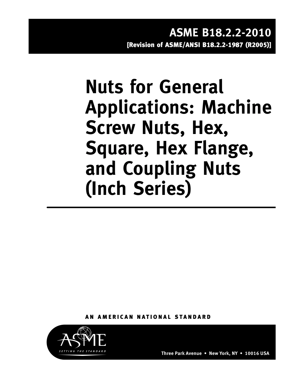 ASME B18.2.2-2010 Nuts for General Applications Machine Screw Nuts, Hex, Square, Hex Flange, and Coupling Nuts (Inch Series).pdf_第3页
