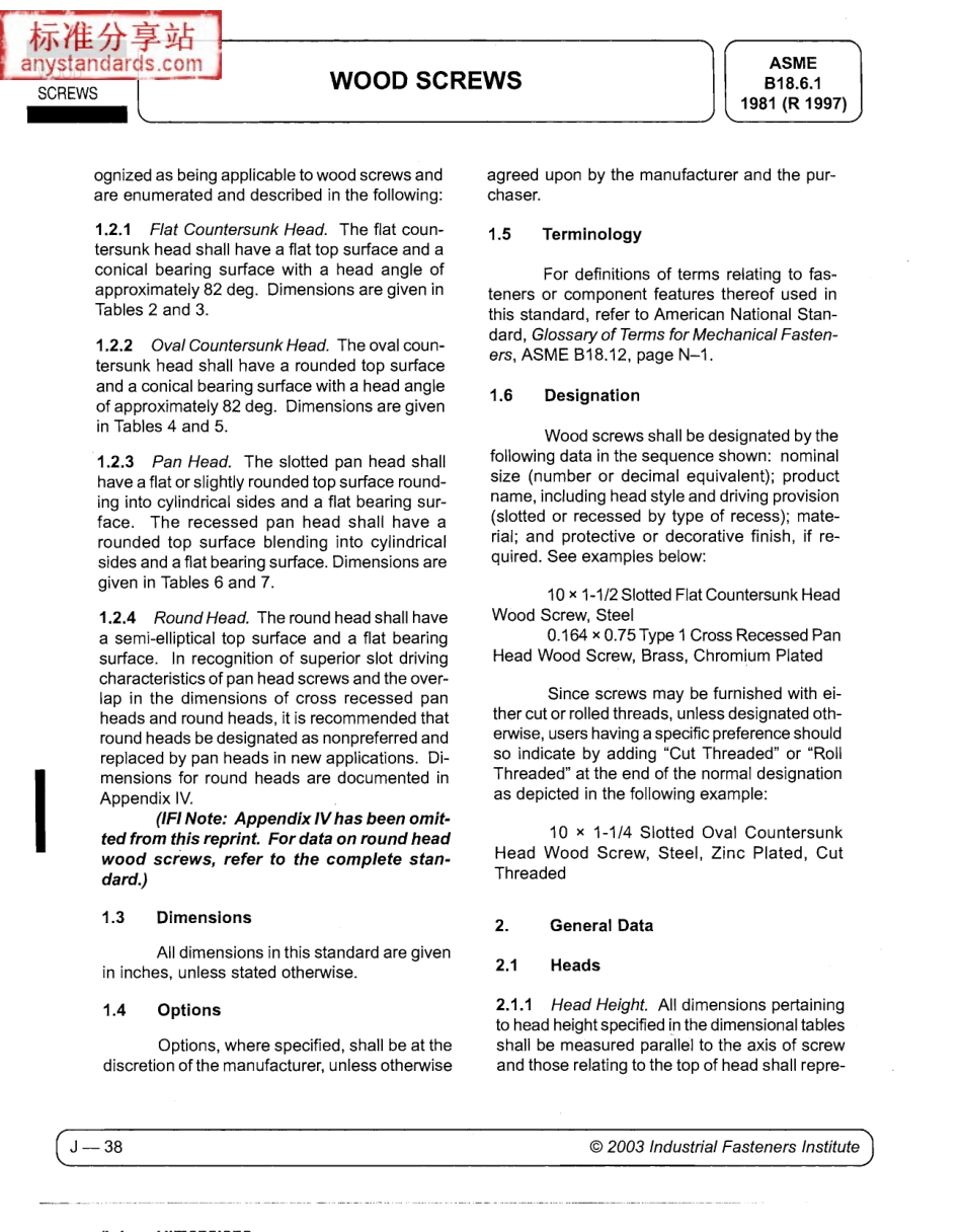 ASME B18.6.1-1997 WOOD SCREW - IFI.PDF_第2页