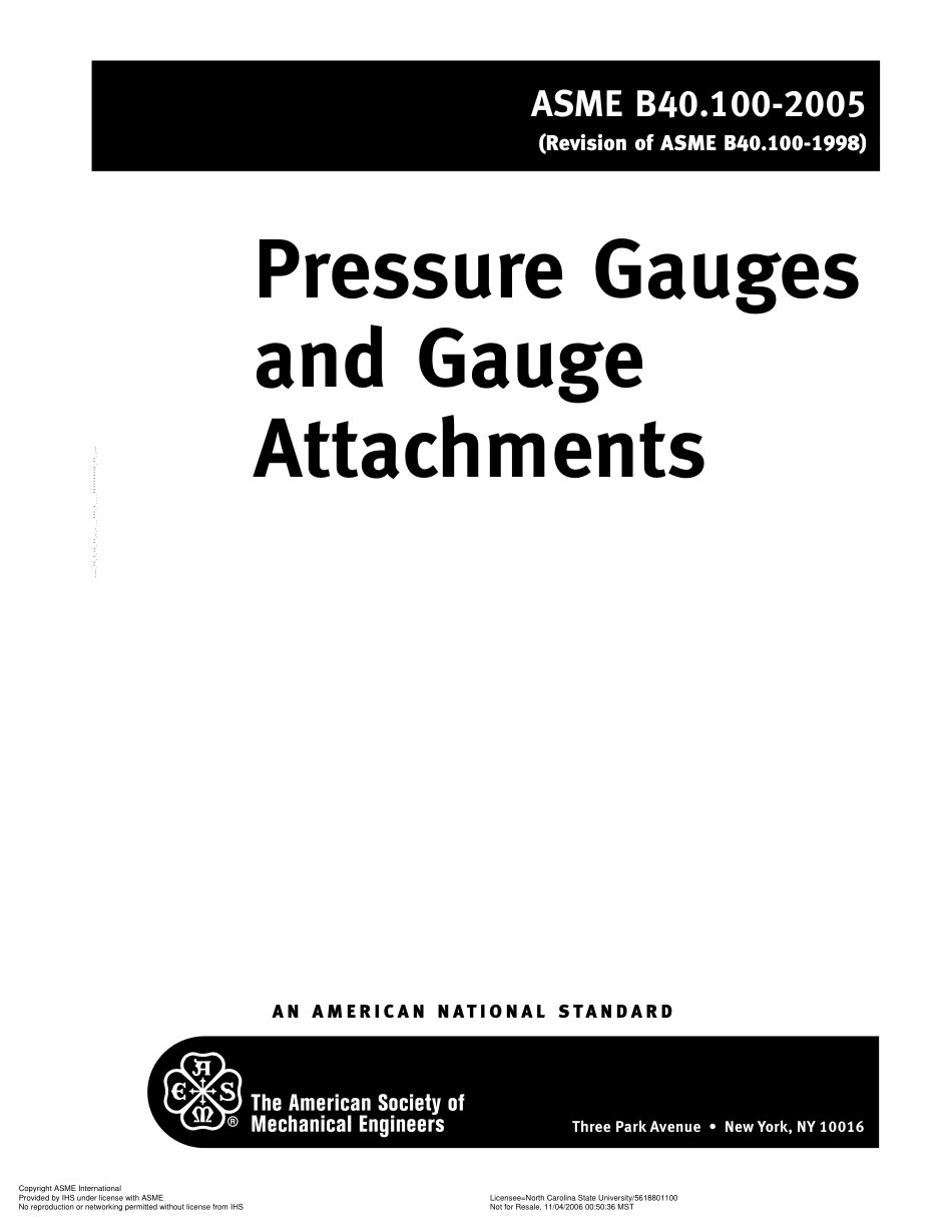 ASME B40.100-2005 PRESSURE GAUGES AND GAUGE ATTACHMENTS, INCLUDING B40.1,  B40.2,  B40.5,  B40.6 & B40.7.pdf_第2页