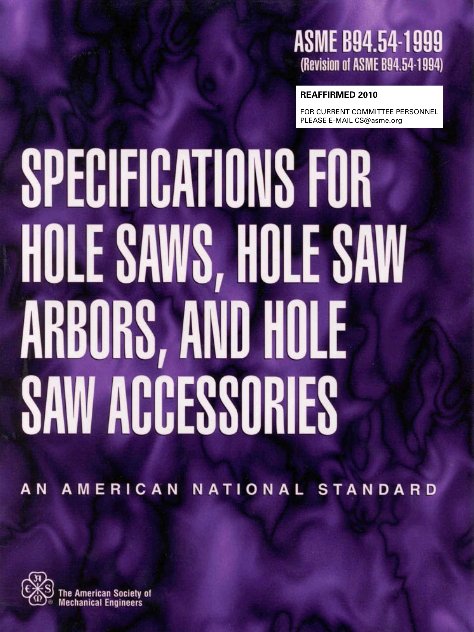 ASME B94.54-1999(R2010).PDF_第1页
