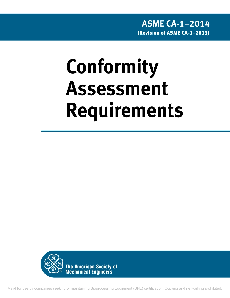 ASME CA-1-2014, Conformity Assessment Requirements (1).pdf_第1页