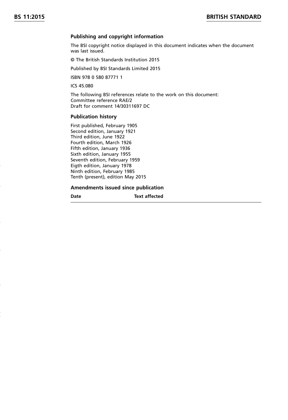 BS 11-2015 Specification for dimensional properties and associated tolerances of railway rails.pdf_第2页