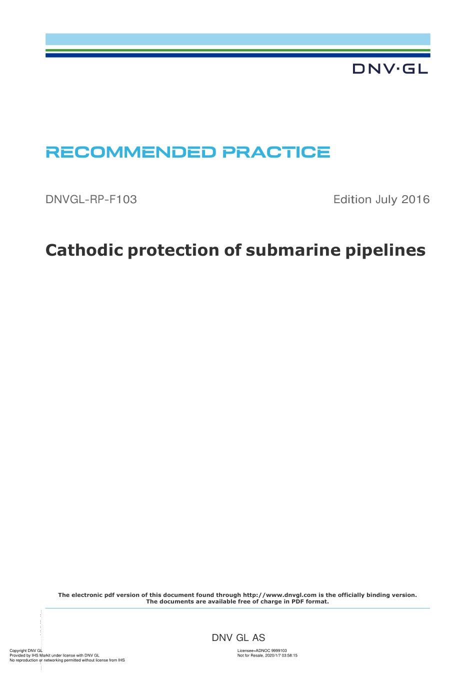 DNVGL-RP-F103 (2016).pdf_第1页