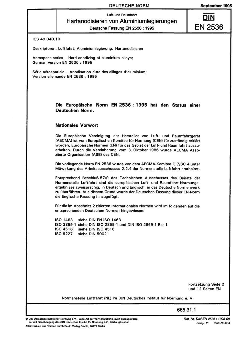 DIN EN 2536 1995-09.pdf_第1页