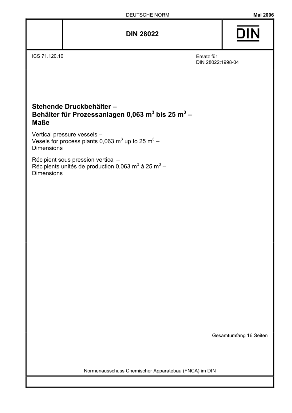 DIN 28022 2006-05.pdf_第1页