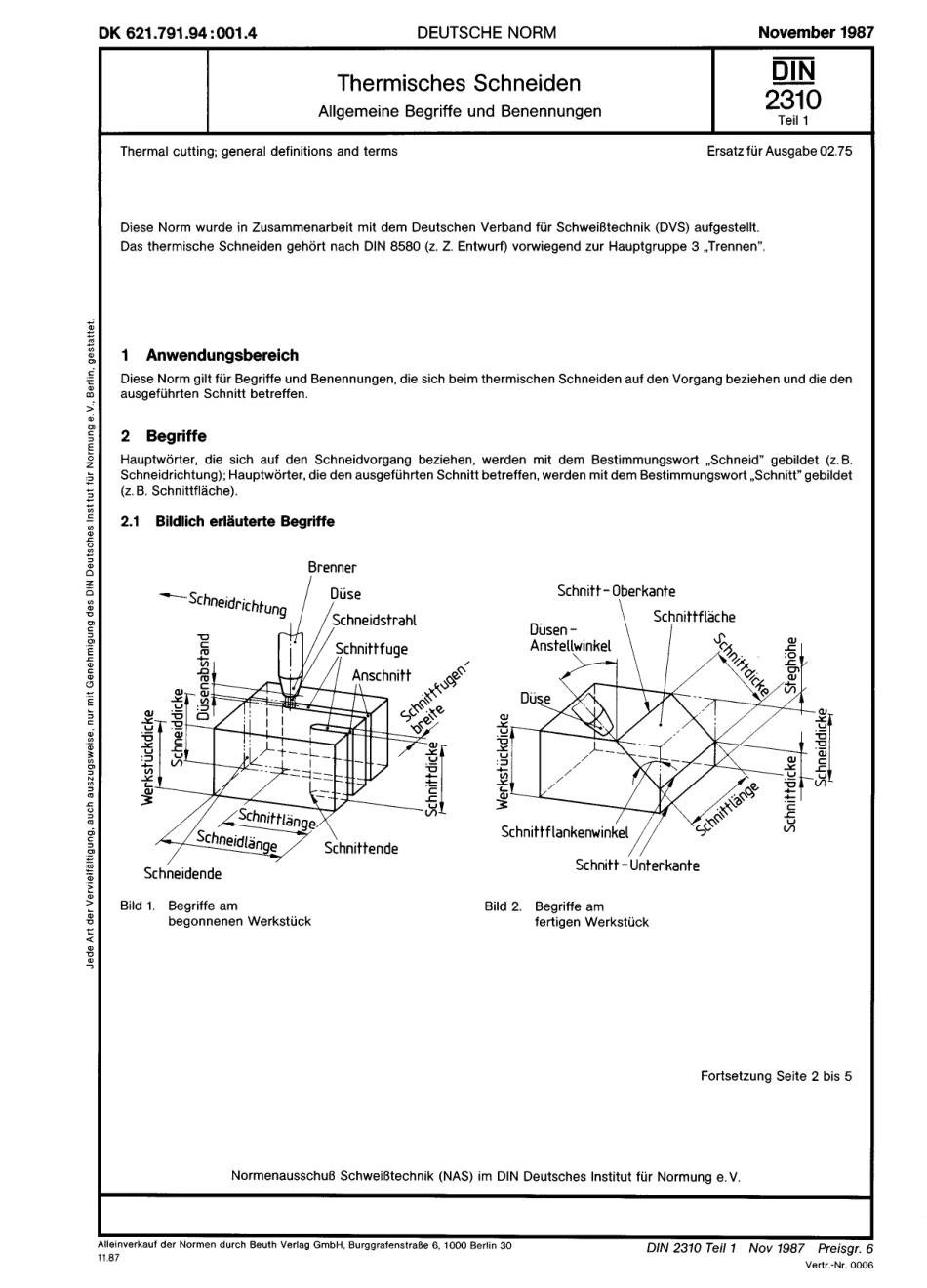 DIN 2310-1 1987-11.pdf_第1页