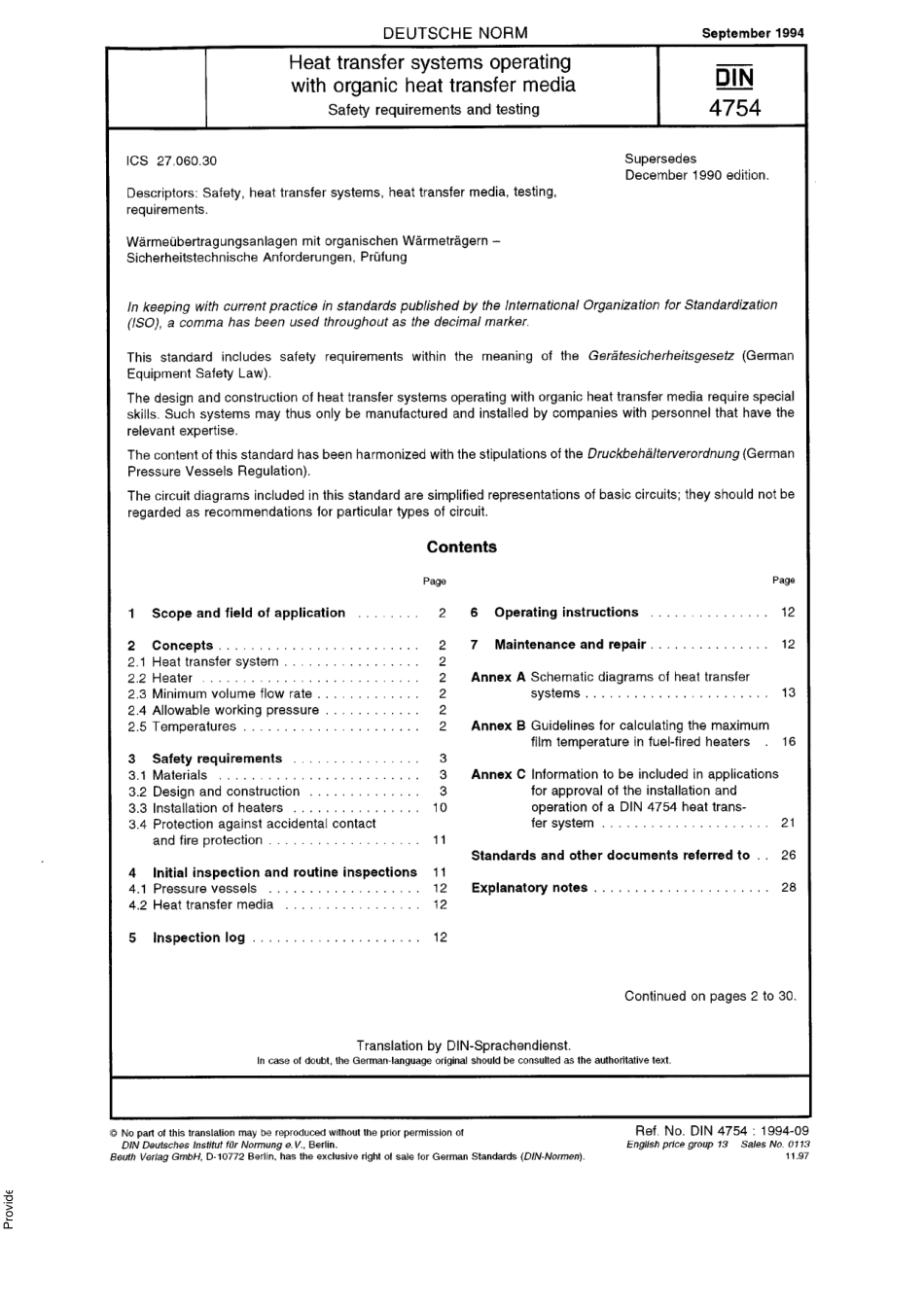 DIN_4754_1994_,_Heat_Transfer_Systems.pdf_第1页