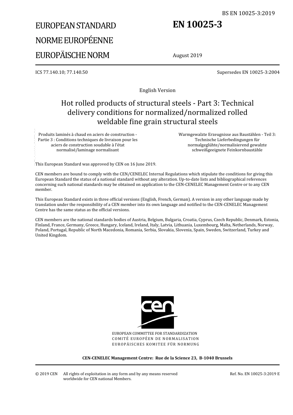 BS EN 10025-3-2019 Hot rolled products of structural steels Part 3 Technical del.pdf_第3页