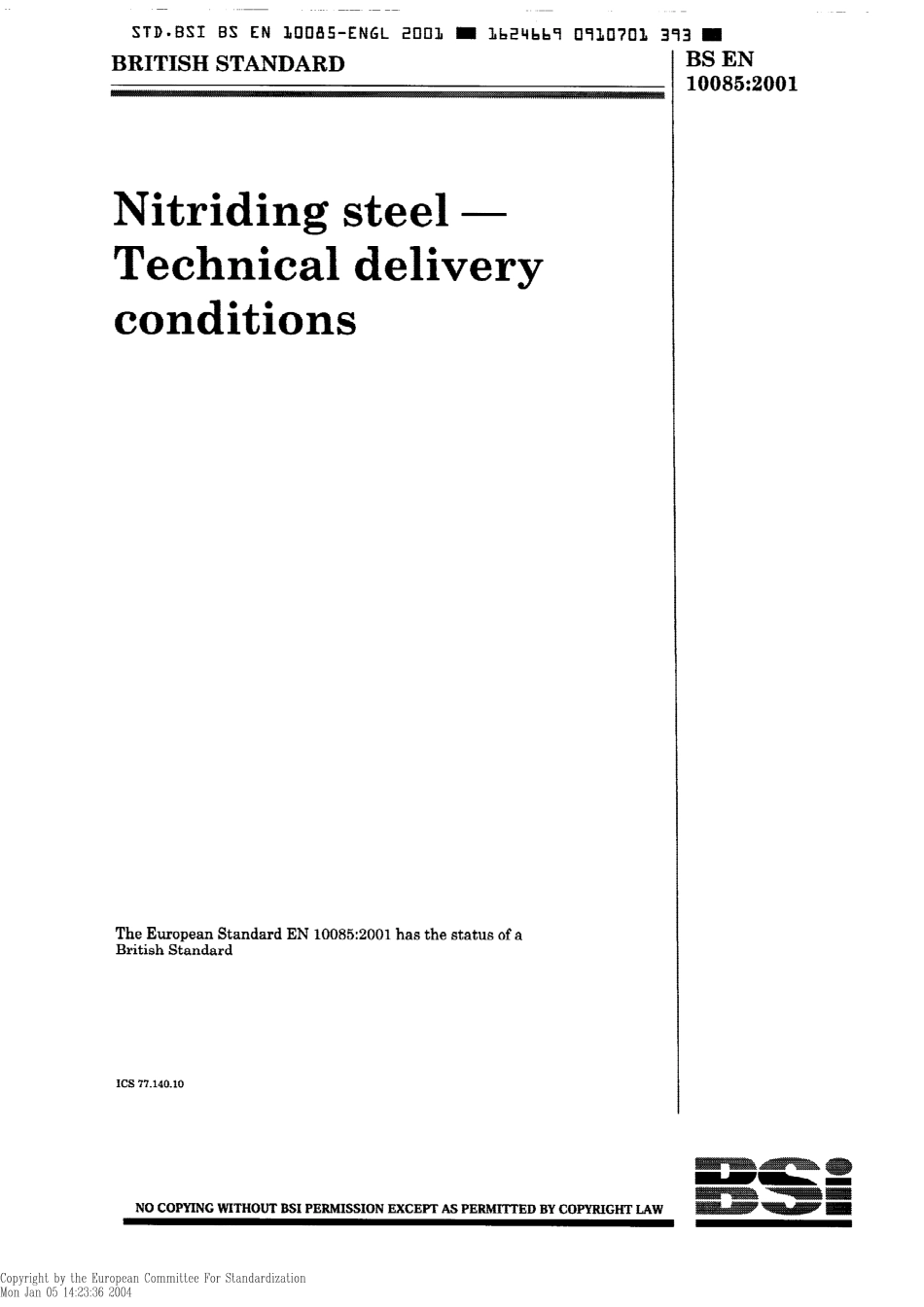 BS EN 10085 2001.pdf_第1页