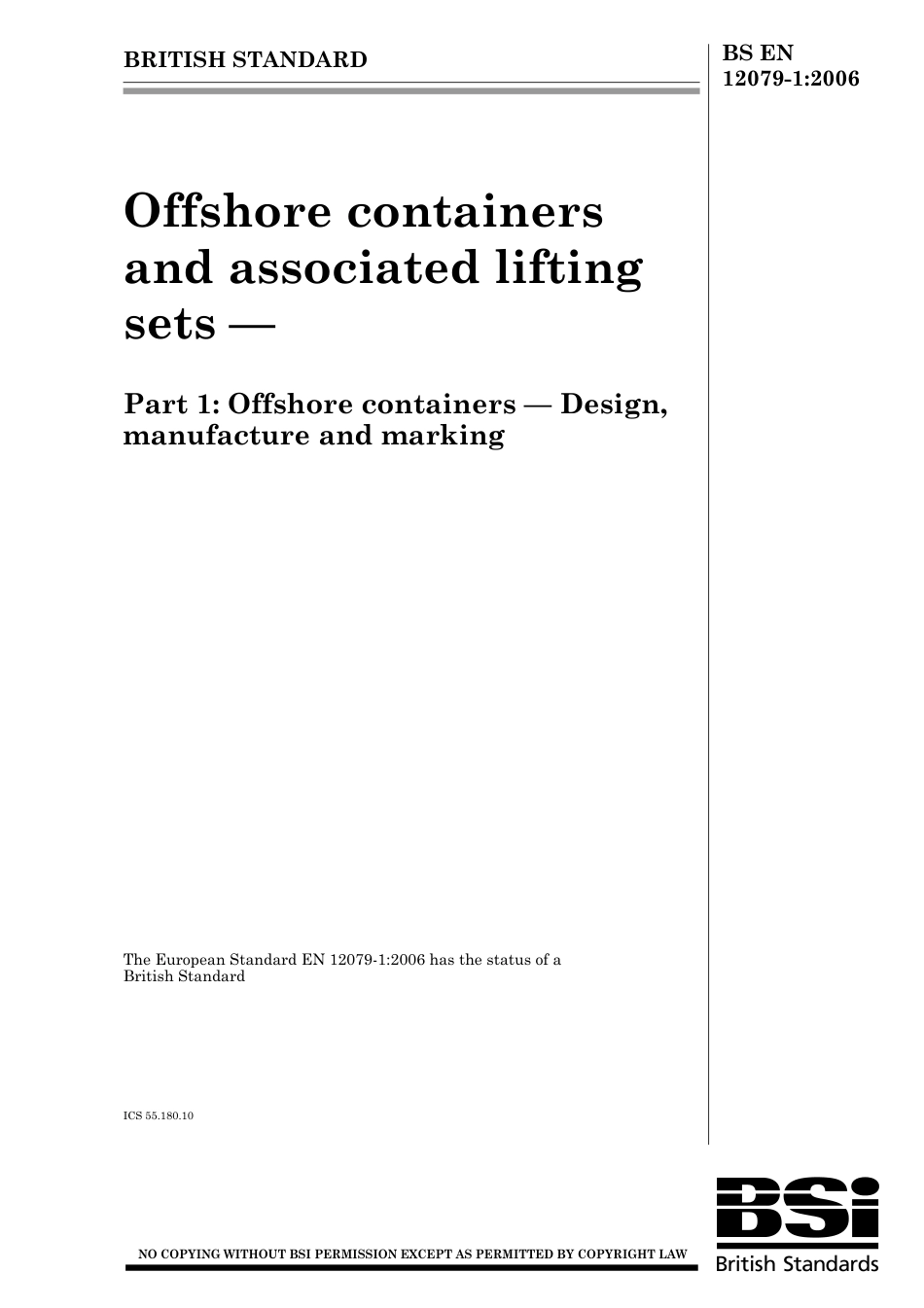 BS EN 12079-1 2006.pdf_第1页