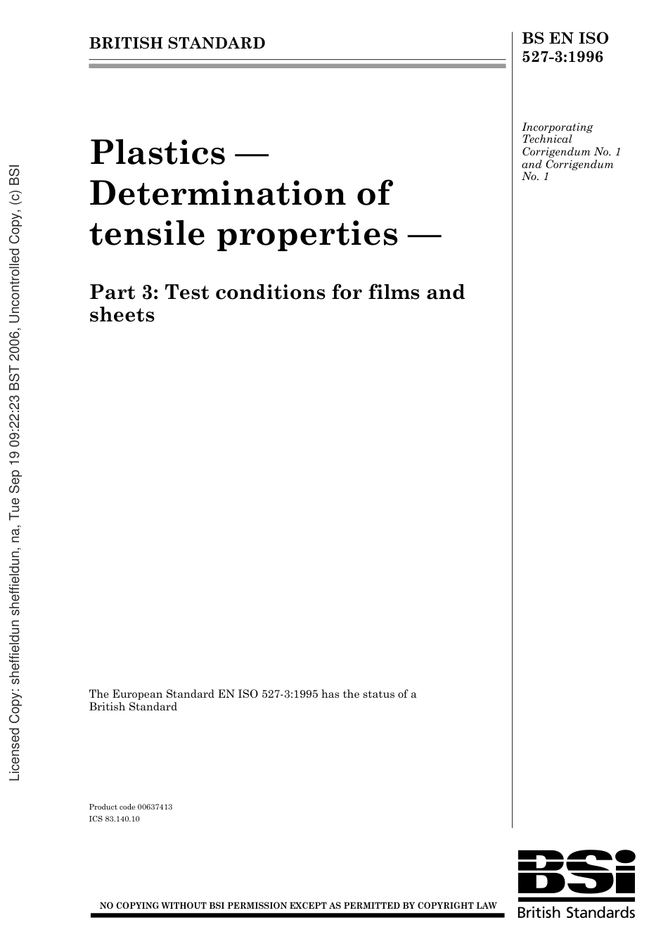 BS EN ISO 527-3 1996.pdf_第1页