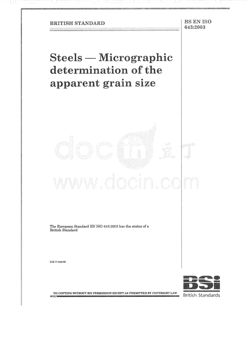 BS EN ISO 643 - 2003.pdf_第1页