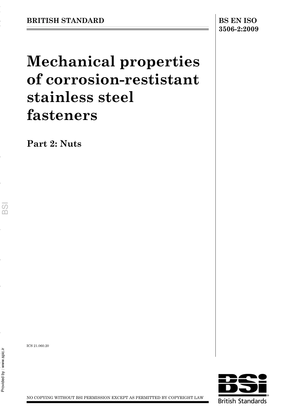 BS EN ISO 3506-2 2009.pdf_第1页