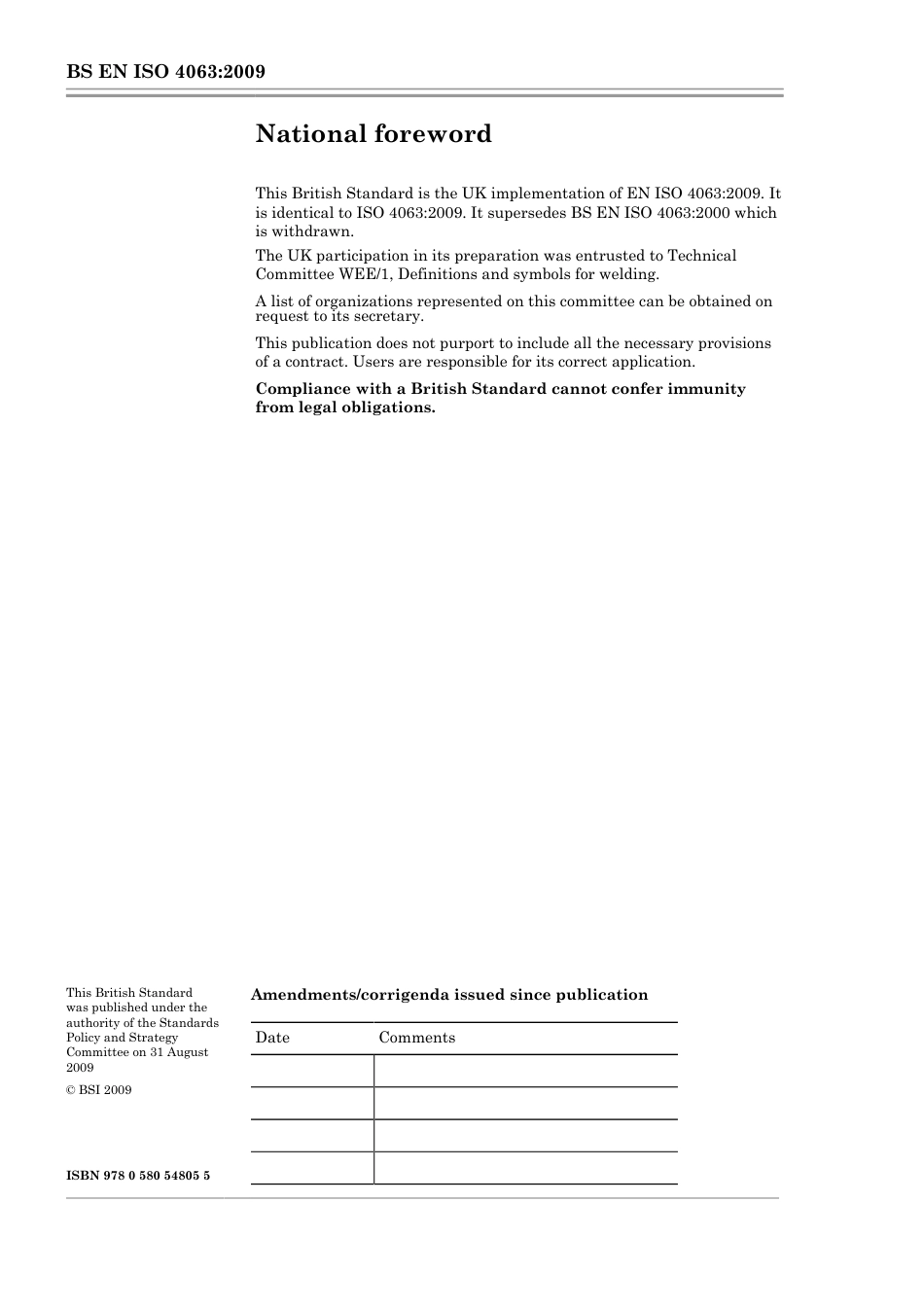 BS EN ISO 4063-2009 焊接及有关工艺.工艺和参考值的命名.pdf_第2页