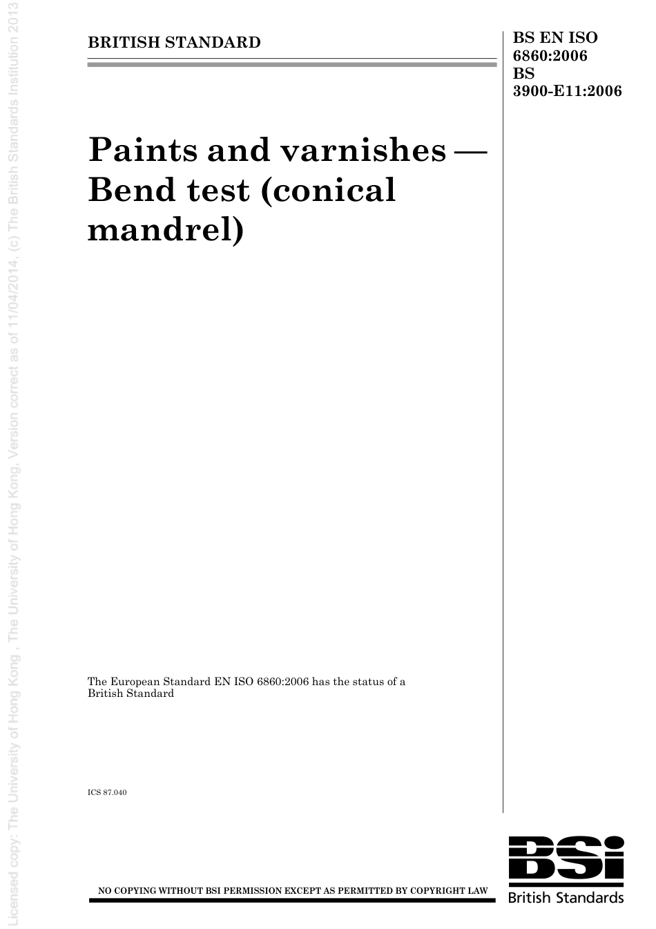 BS EN ISO 6860 2006.pdf_第1页