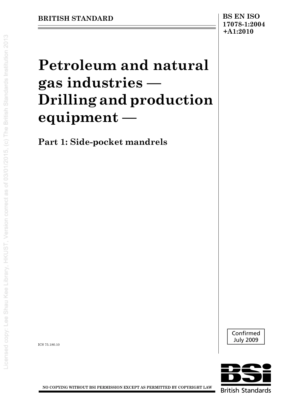 BS EN ISO 17078-1 2004   A1 2010.pdf_第1页