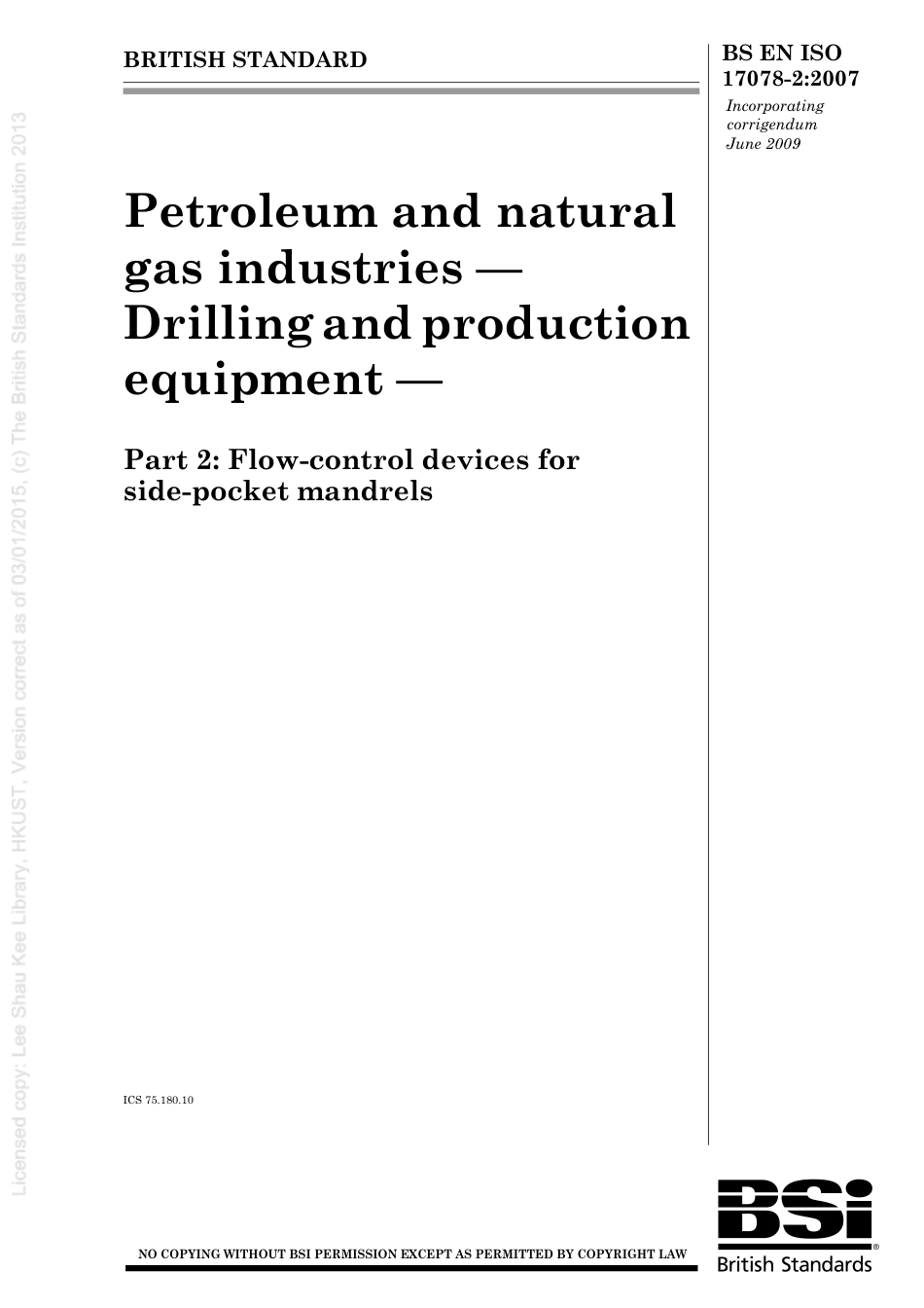 BS EN ISO 17078-2 2007   TC1 2010.pdf_第1页