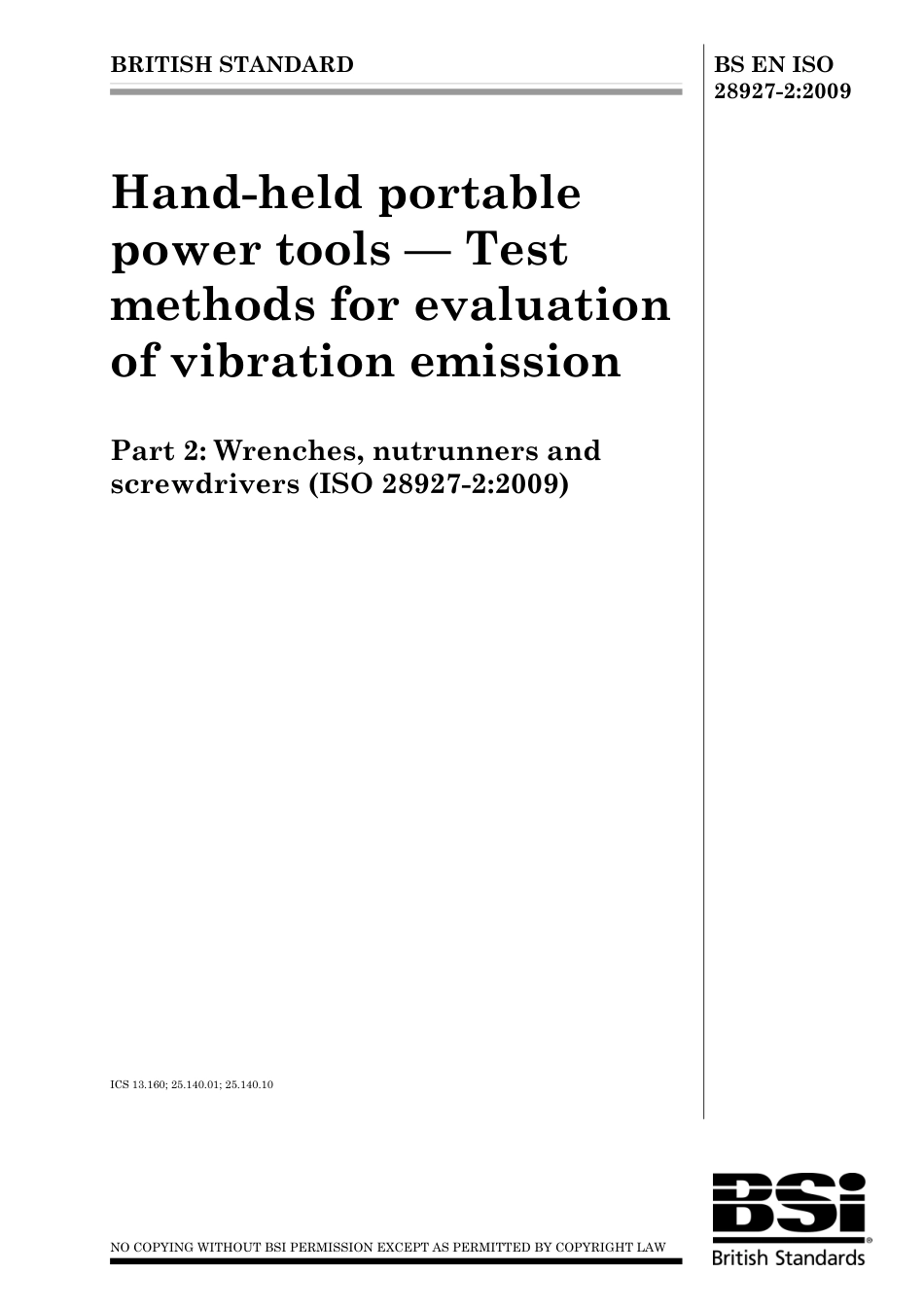 BS EN ISO 28927-2 2009.pdf_第1页