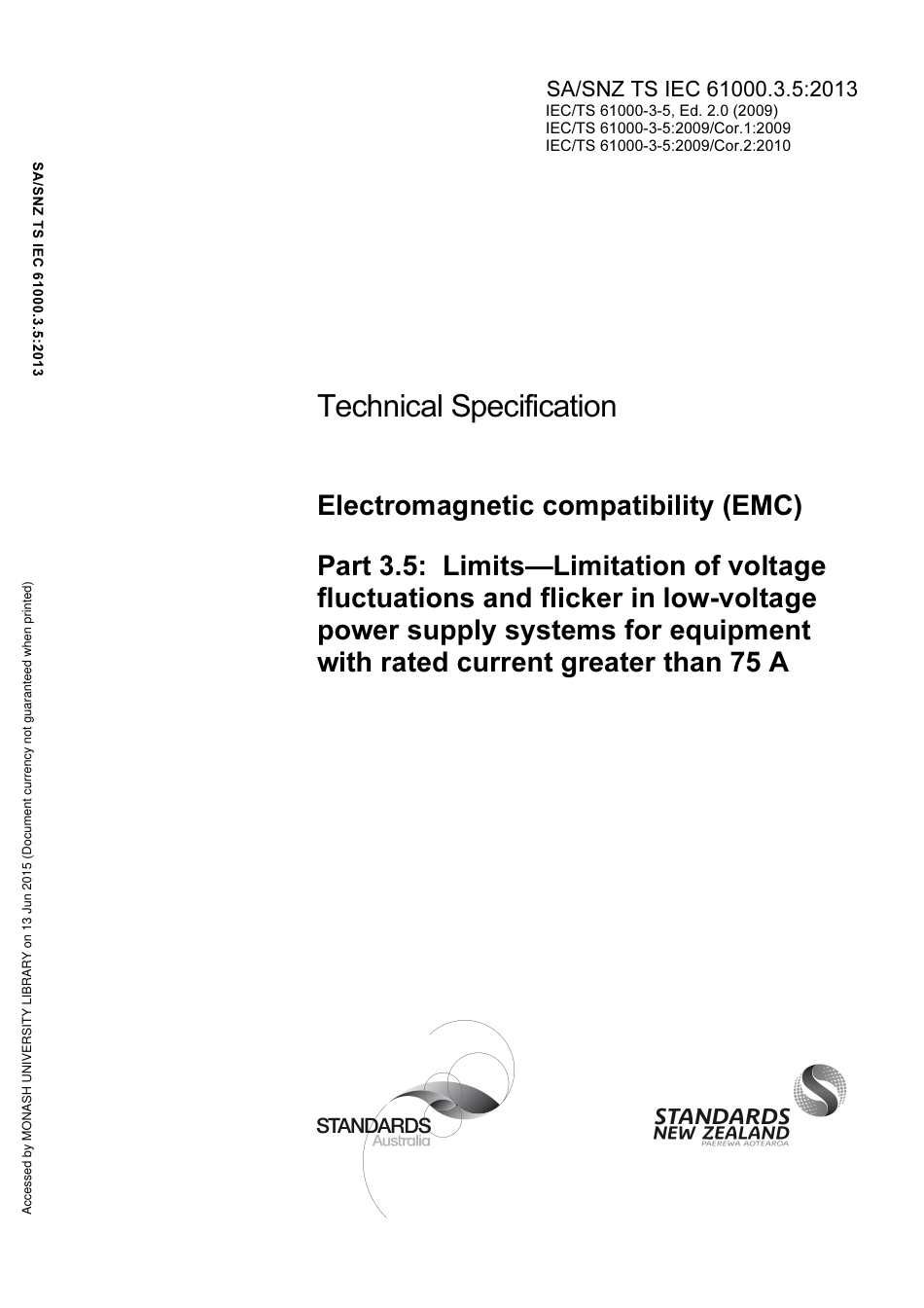 SA SNZ TS IEC 61000.3.5-2013.pdf_第1页