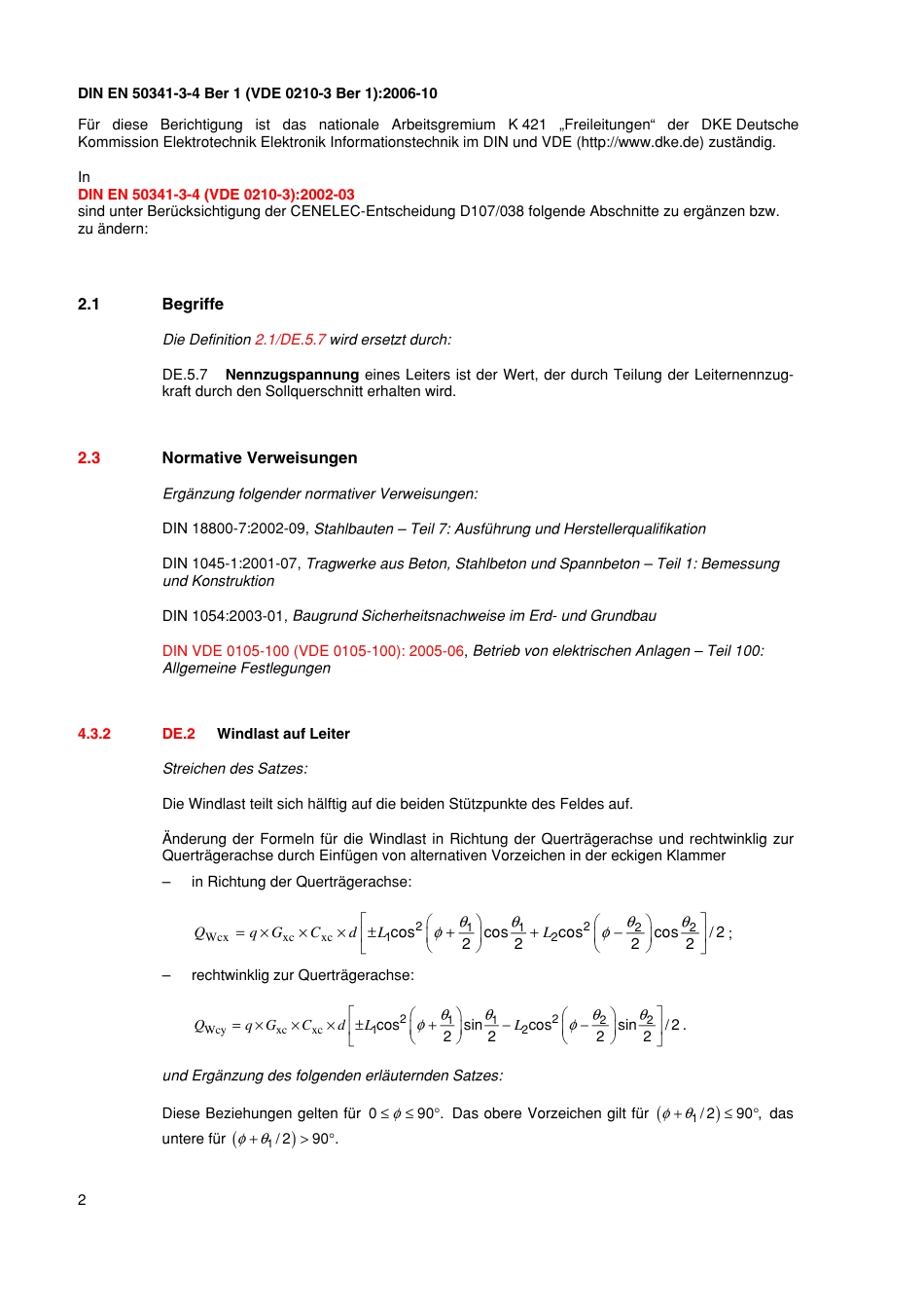 VDE 0210-3 Ber 1 DIN EN 50341-3-4 Ber 1 2006-10.pdf_第2页