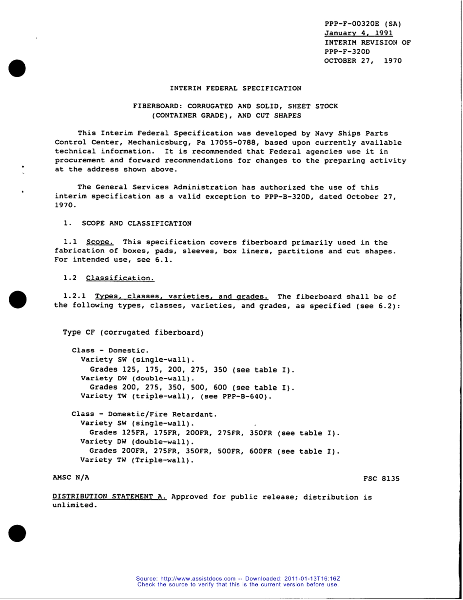 MIL STD FIBERBOARD CORRUGATED AND SOLID, SHEET.pdf_第1页