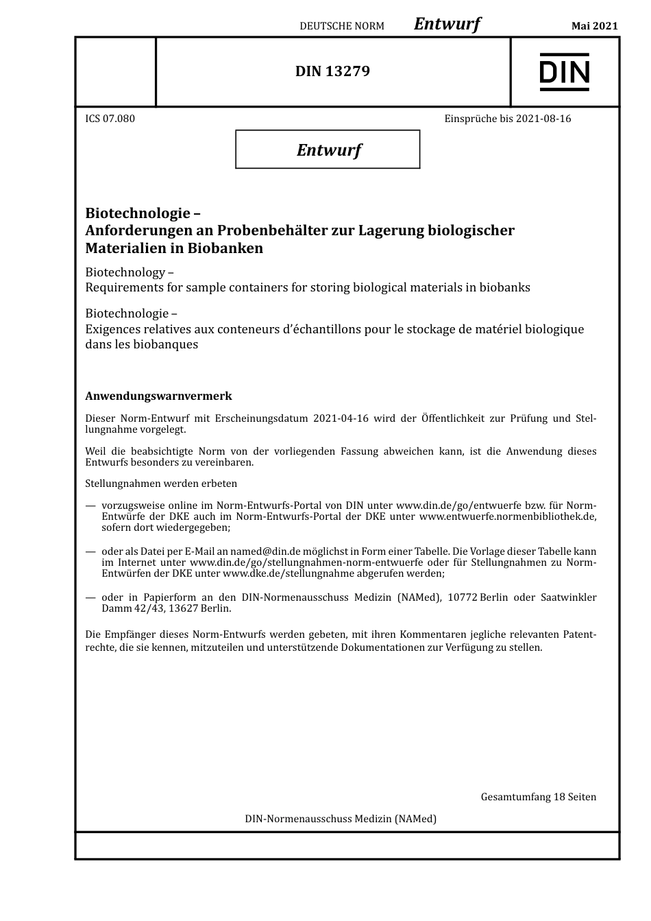 DIN_13279_E__2021-05.pdf_第1页