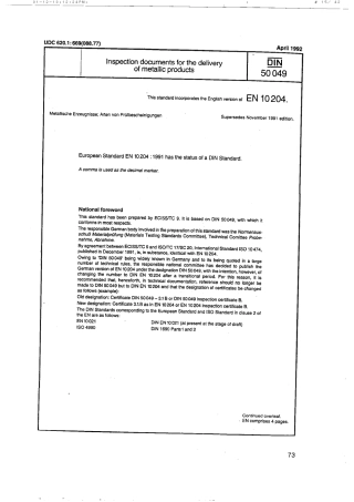 DIN 50049-1992 Inspection documents for the delivery of metallic products.pdf