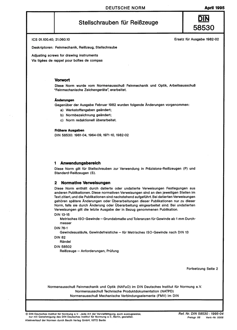DIN 58530-1995 绘图仪器用调整螺钉.pdf_第1页