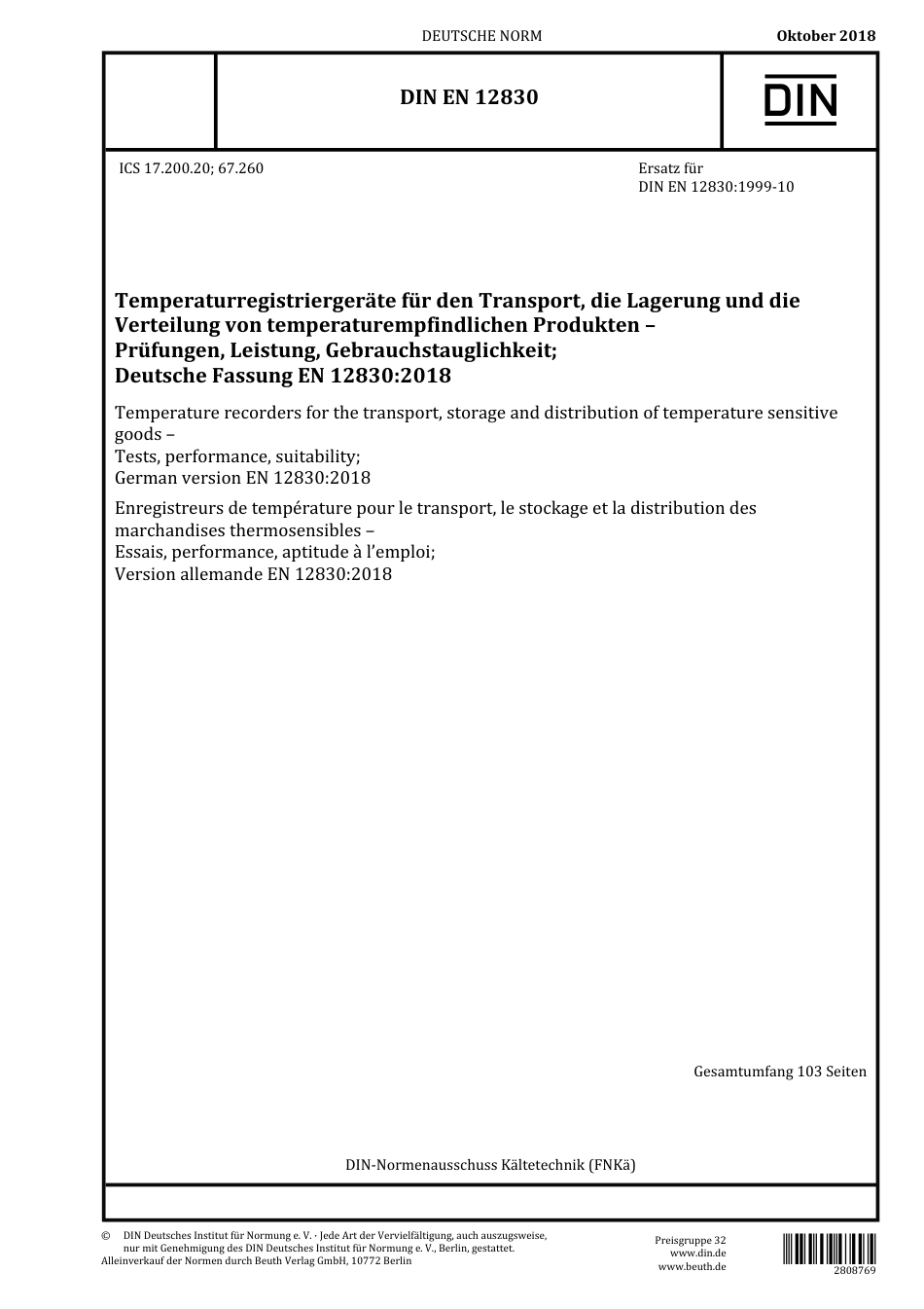 DIN EN 12830 2018-10.pdf_第1页