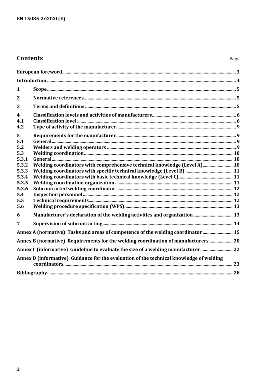 EN 15085-2-2020 铁路应用.铁路车辆和部件的焊接.第2部分：焊接制造商的要求.pdf_第2页