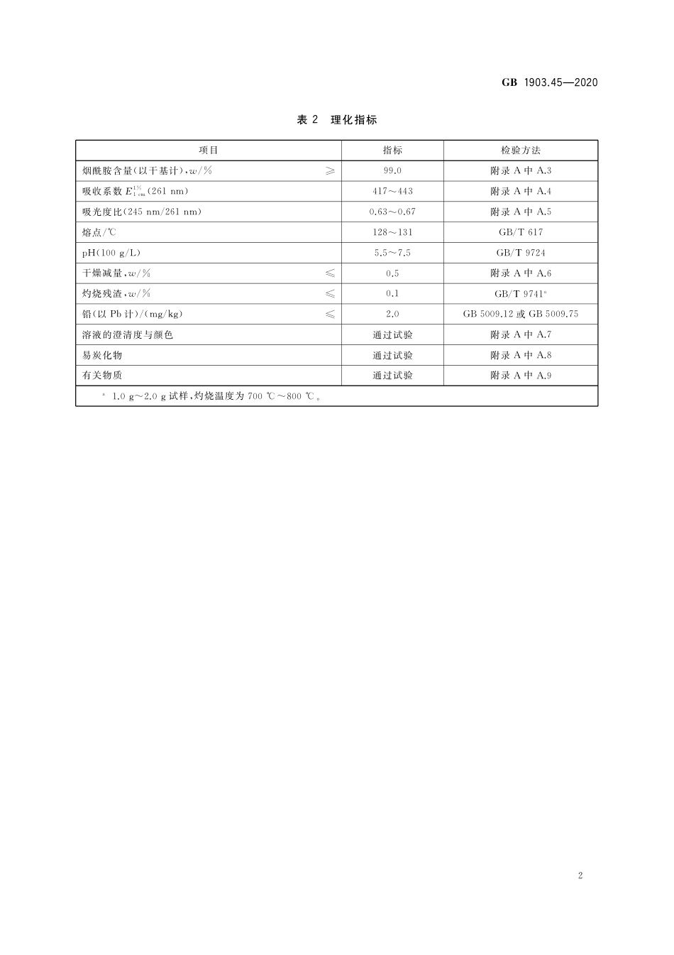 GB 1903.45-2020 食品安全国家标准 食品营养强化剂 烟酰胺.pdf_第3页