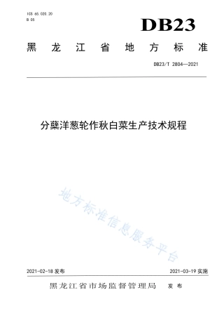 DB23T2804-2021分蘖洋葱轮作秋白菜生产技术规程.pdf