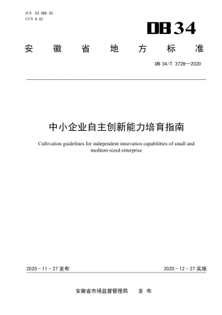 DB34T 3728-2020 中小企业自主创新能力培育指南.pdf