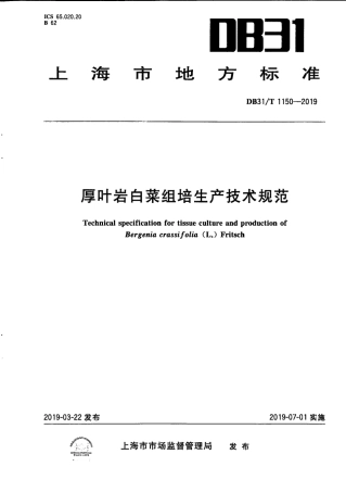 【地方标准】DB31∕T 1150-2019 厚叶岩白菜组培生产技术规范.pdf