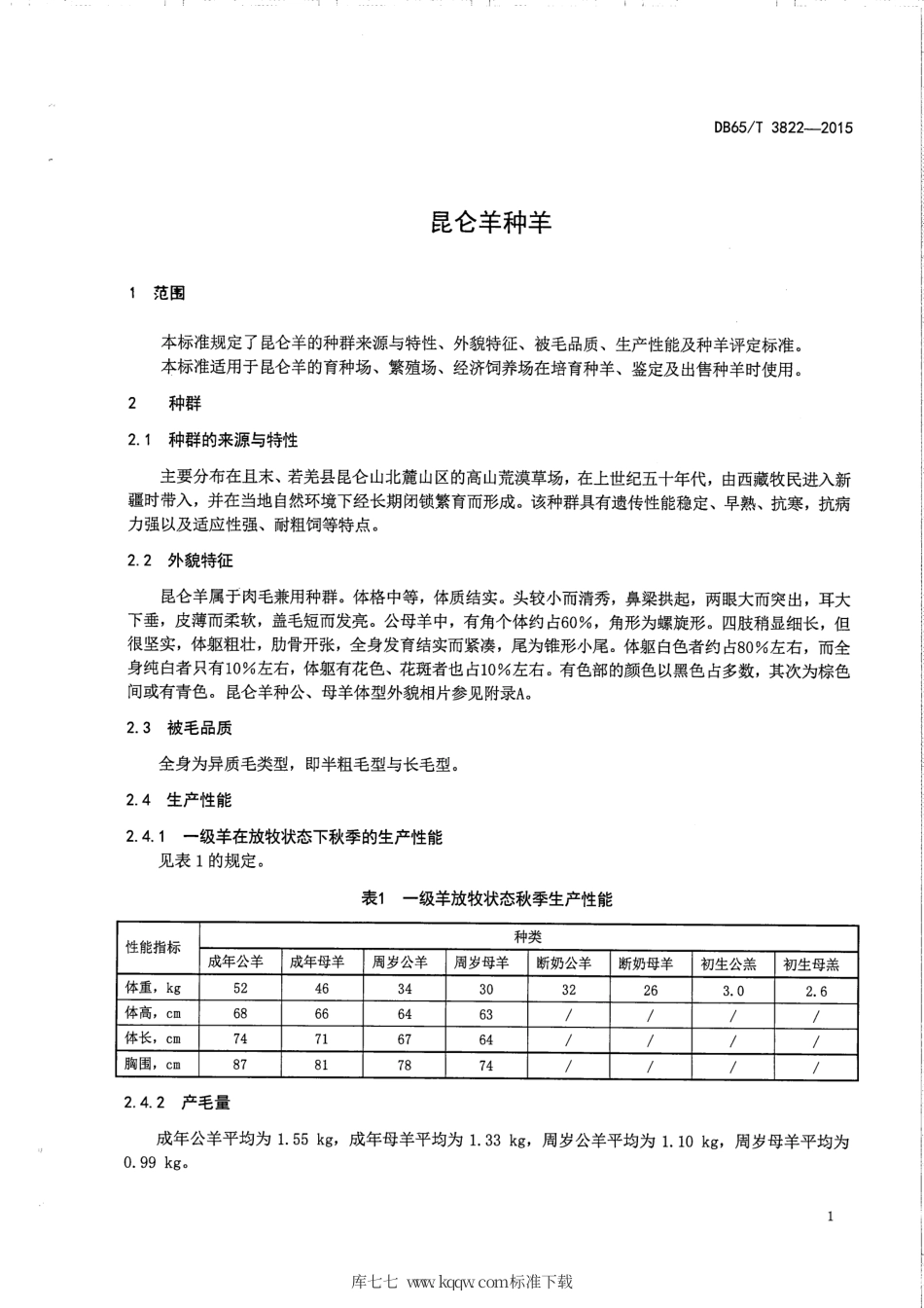 【地方标准】DB65∕T 3822-2015 昆仑羊种羊.pdf_第3页