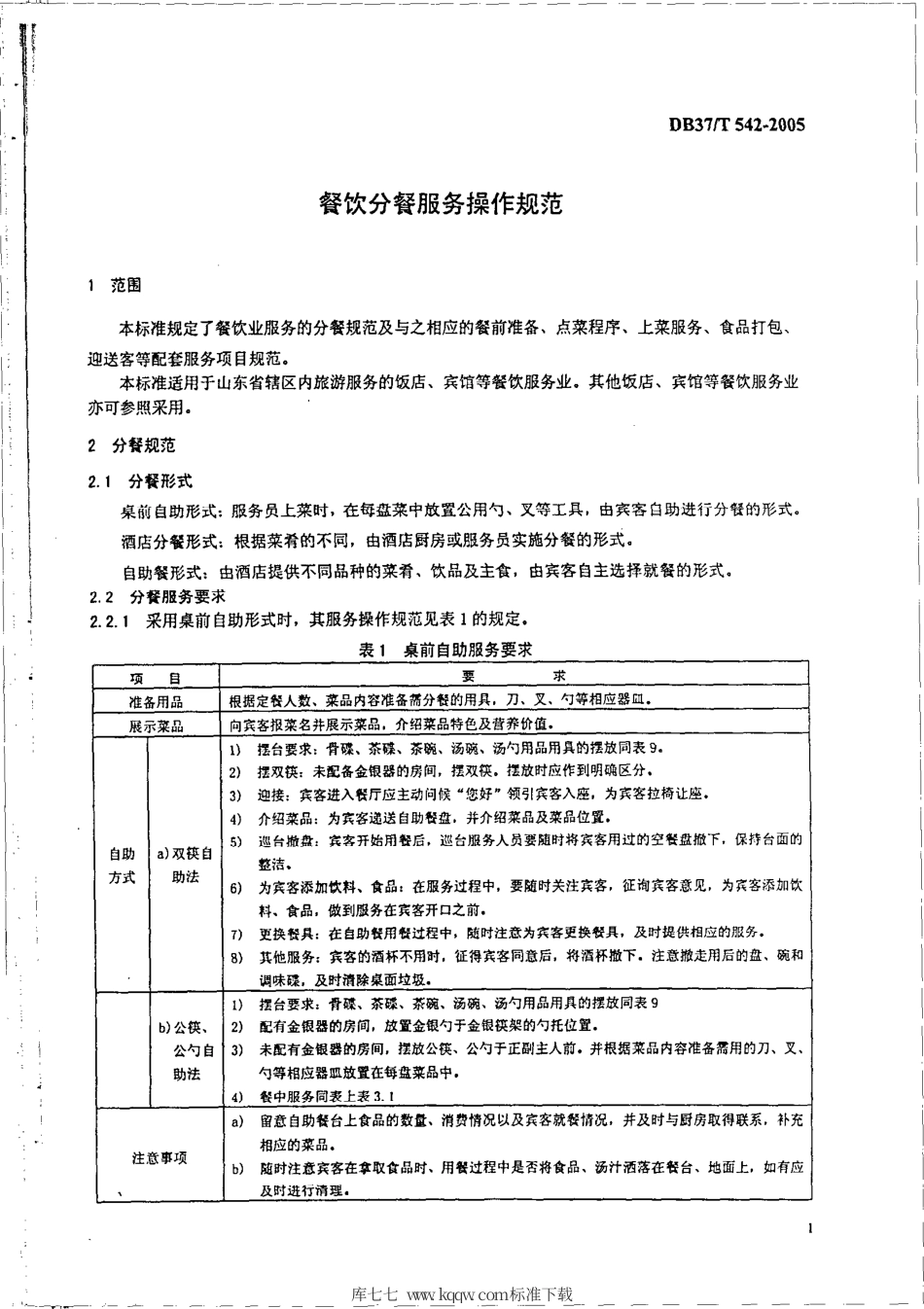 【地方标准】DB37∕T 542-2005 餐饮分餐服务操作规范.pdf_第2页