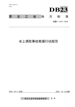 【地方标准】DB23∕T 2672-2020 冰上遇险事故救援行动规范.pdf