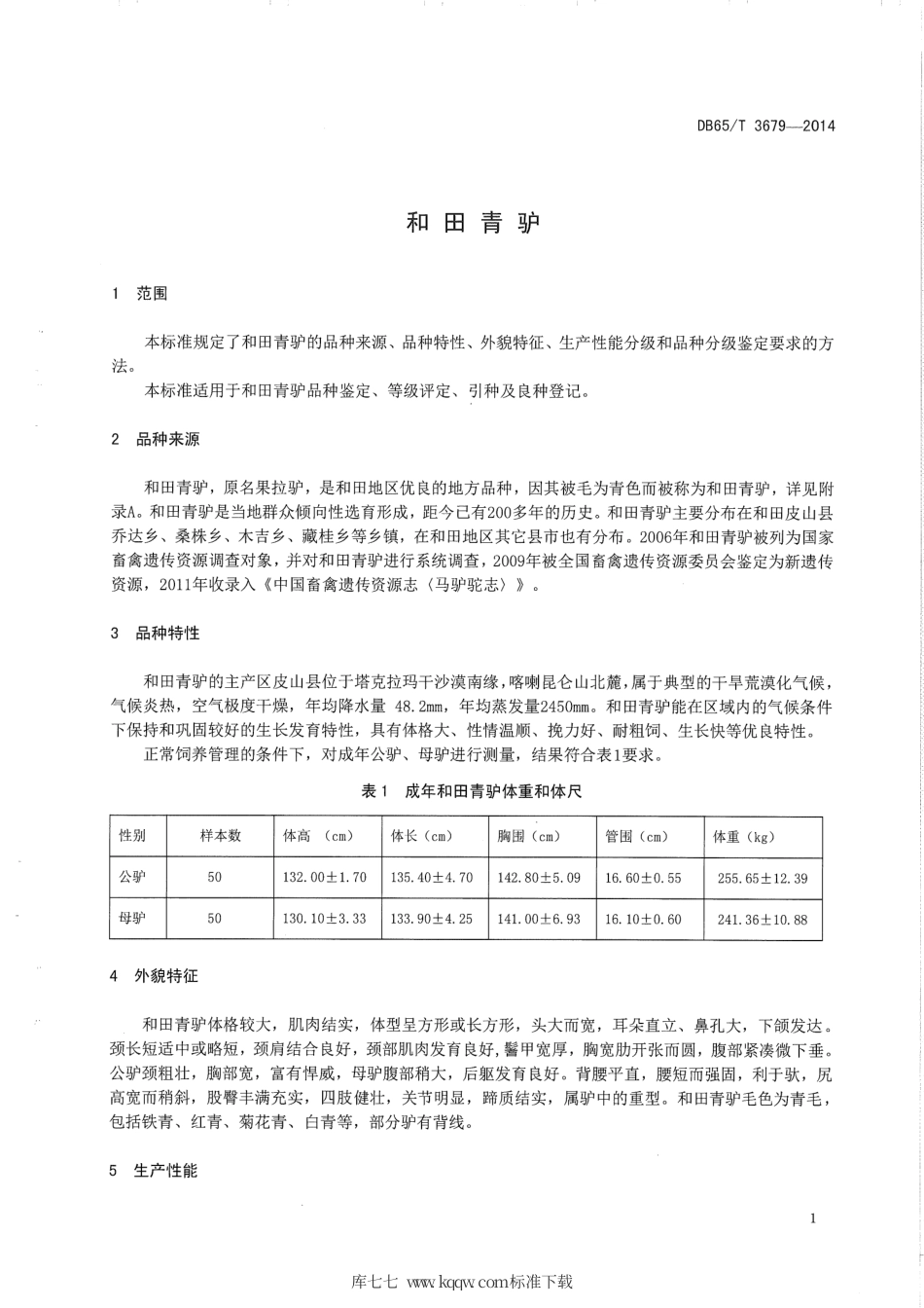 【地方标准】DB65∕T 3679-2014 和田青驴.pdf_第3页