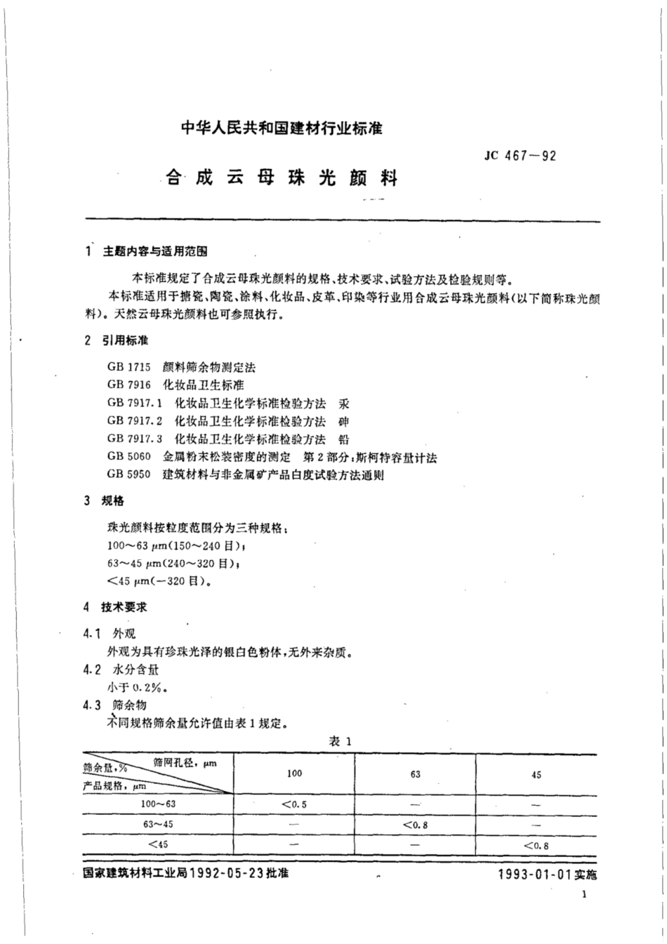JC 467-1992(1996) 合成云母珠光颜料.pdf_第2页